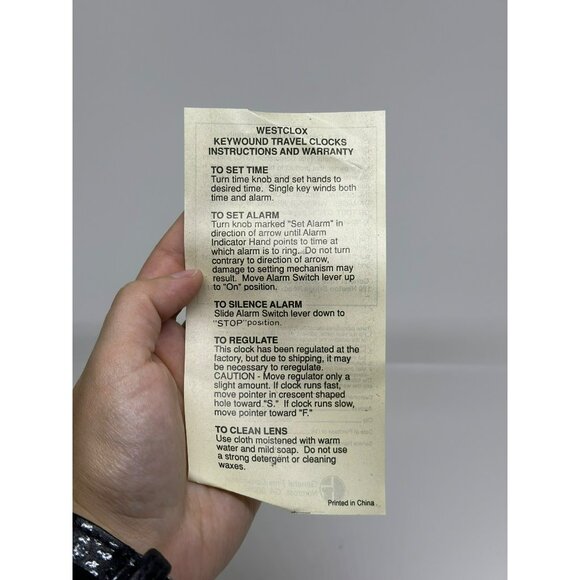 VTG Westclox Keywound Travel Alarm Clock Gold Brown UNTESTED For Parts - Picture 10 of 10